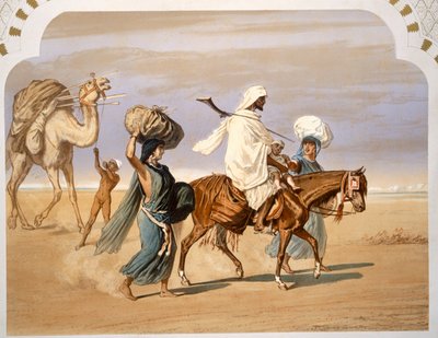 Famiglia beduina attraversa il deserto, 1860 da Henri de Montaut